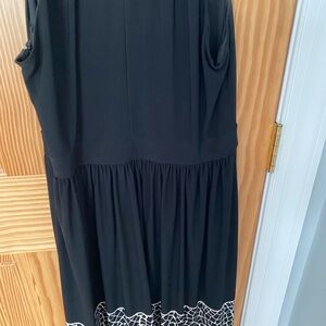 Evan Picone Black Midi Dress with White Trim